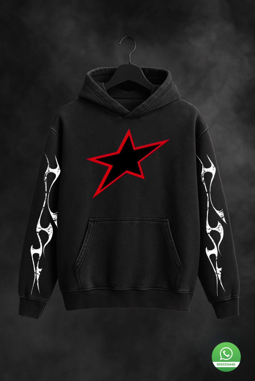 Dark Flare Acid wash Oversized Hoodie