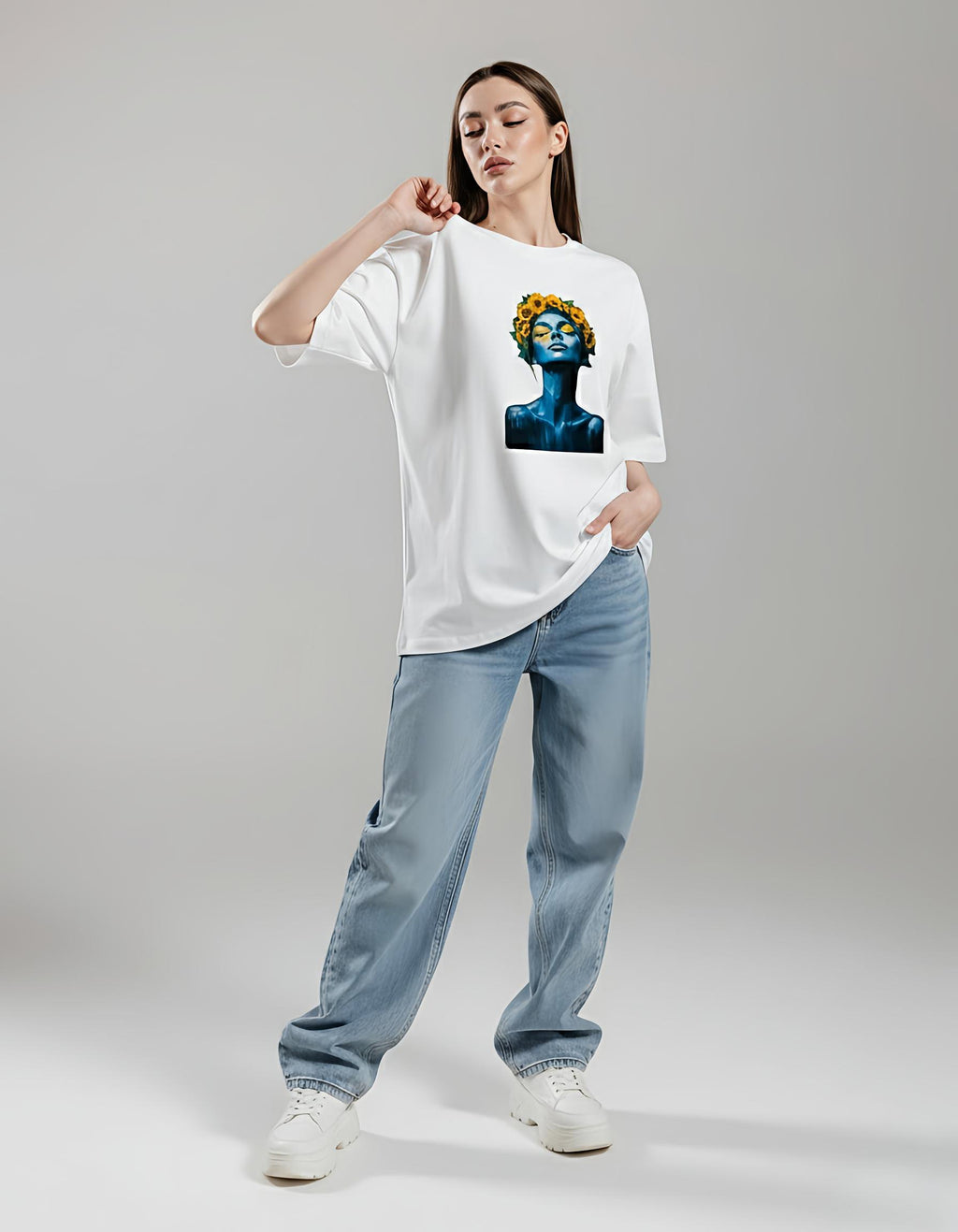 SDCB  /  Fashion   / ANGLE ROSE FACE'  OVERSIZED TEE