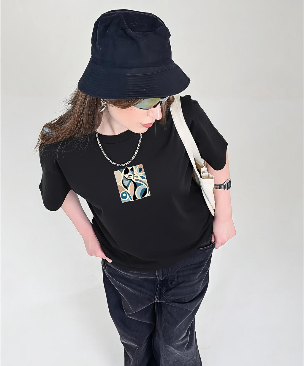 SDCB / Fashion / CAT SUN FACE'                 OVERSIZED TEE