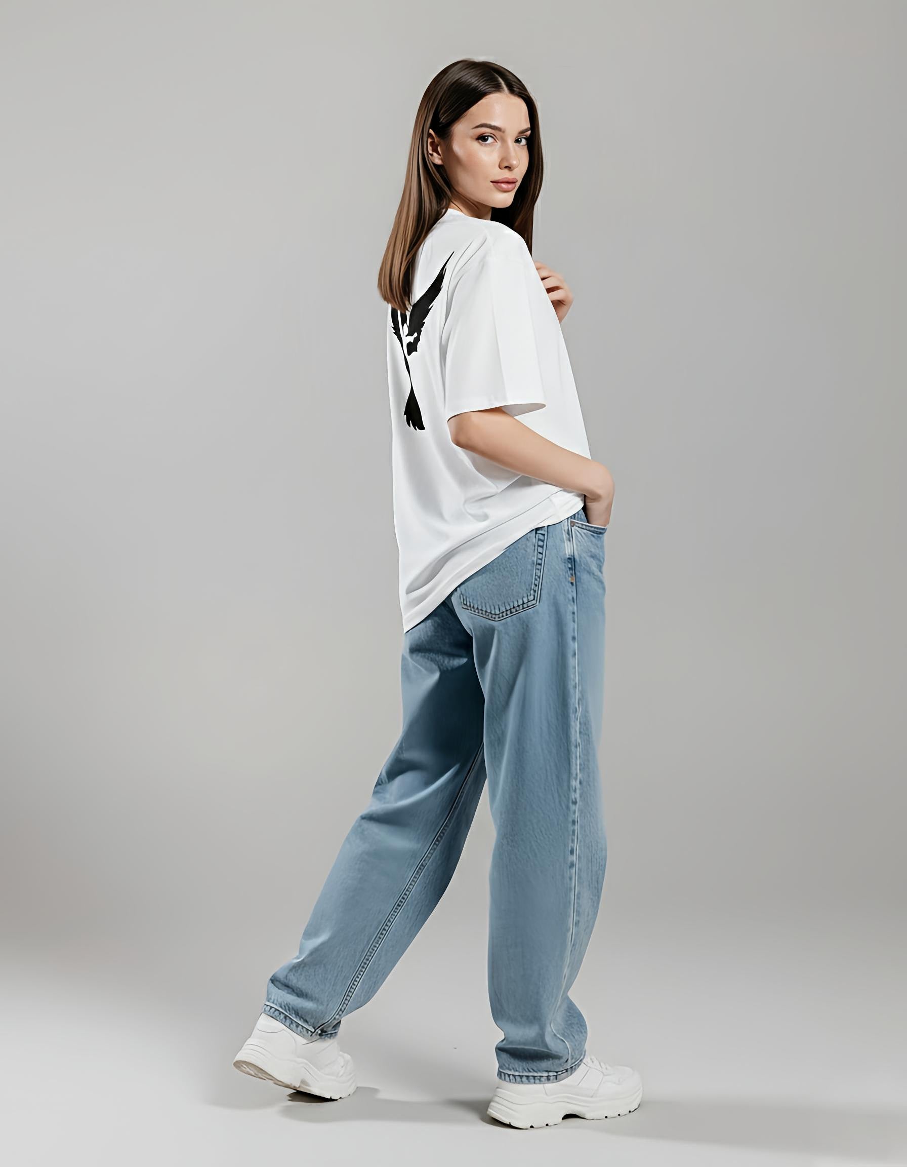 SDCB  /  Fashion   / ANGLE ROSE FACE'  OVERSIZED TEE