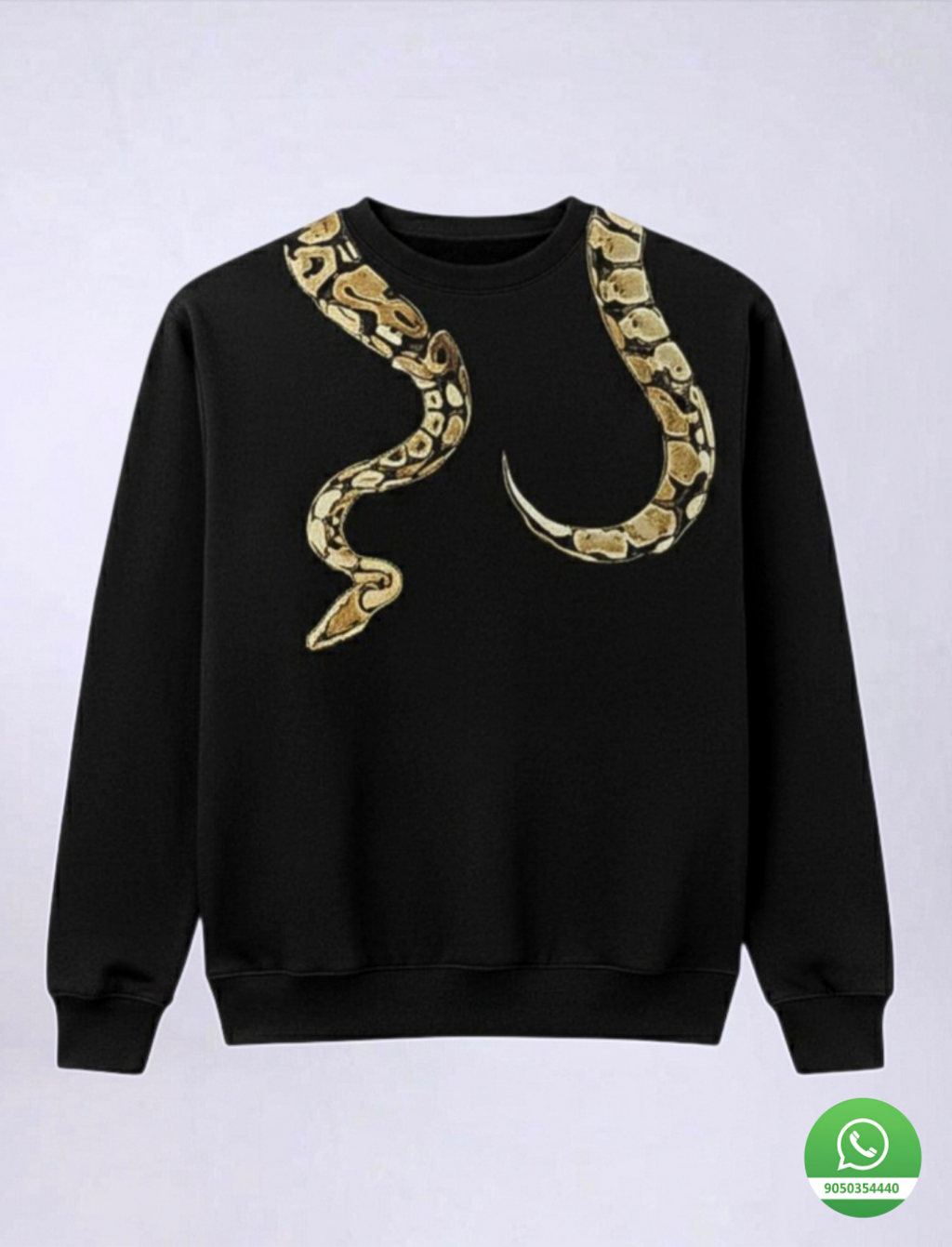 SDCB / Fashion / REALISTIC SNAKE DESIGN' BLACK SWEATSHIRT