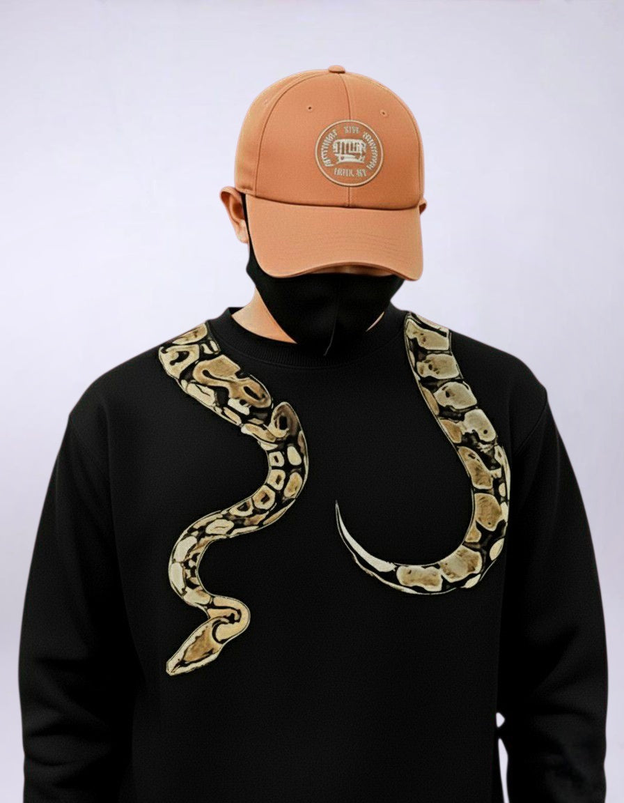 SDCB / Fashion / REALISTIC SNAKE DESIGN' BLACK SWEATSHIRT