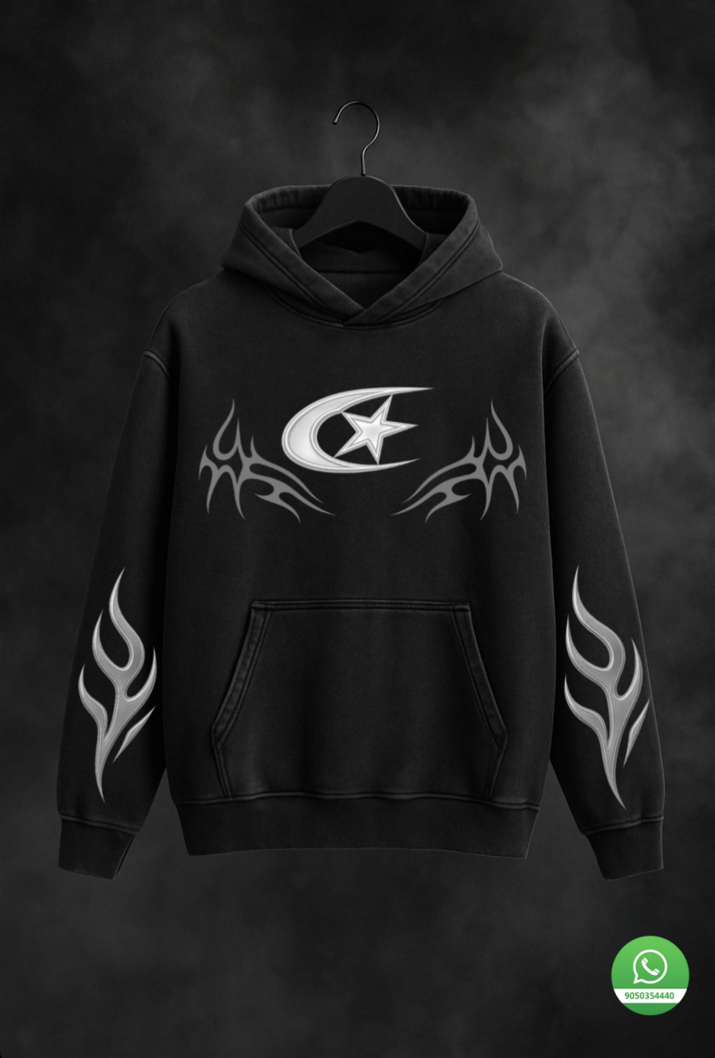 Astral Inferno Acid wash Oversized Hoodie