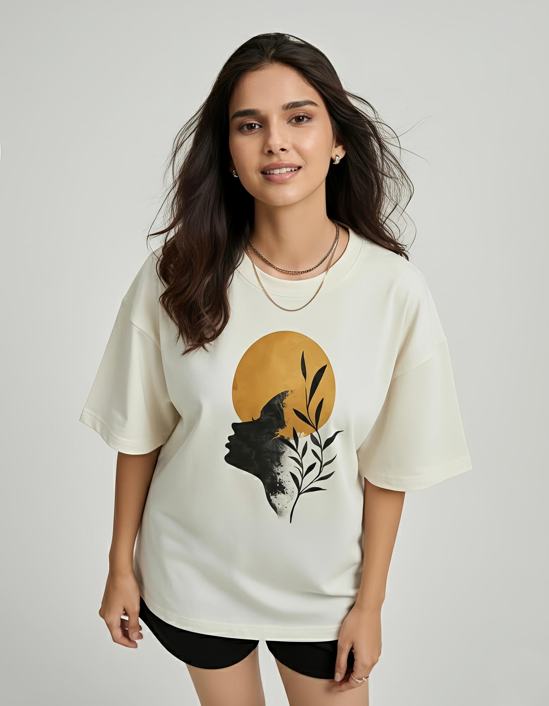 SDCB / Fashion / LEAF FACE' WITH ZEBRA STICKS FACE' OVERSIZED TEE