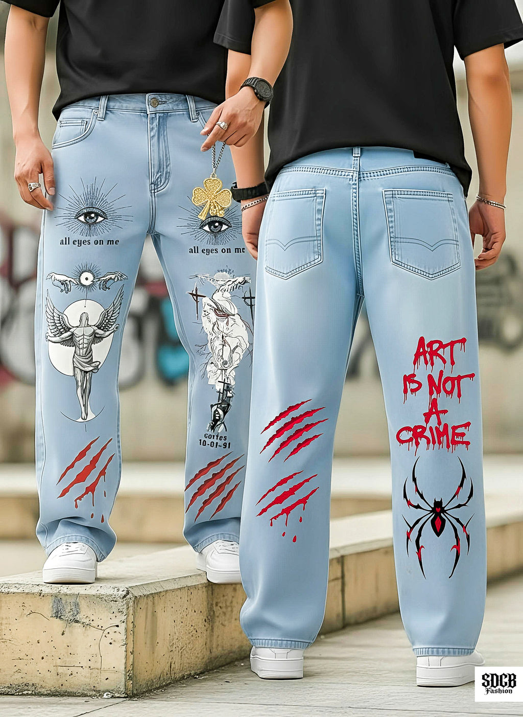 SDCB / Fashion / ART IS NOT A CRIME DESIGNER PRINTED DENIM'