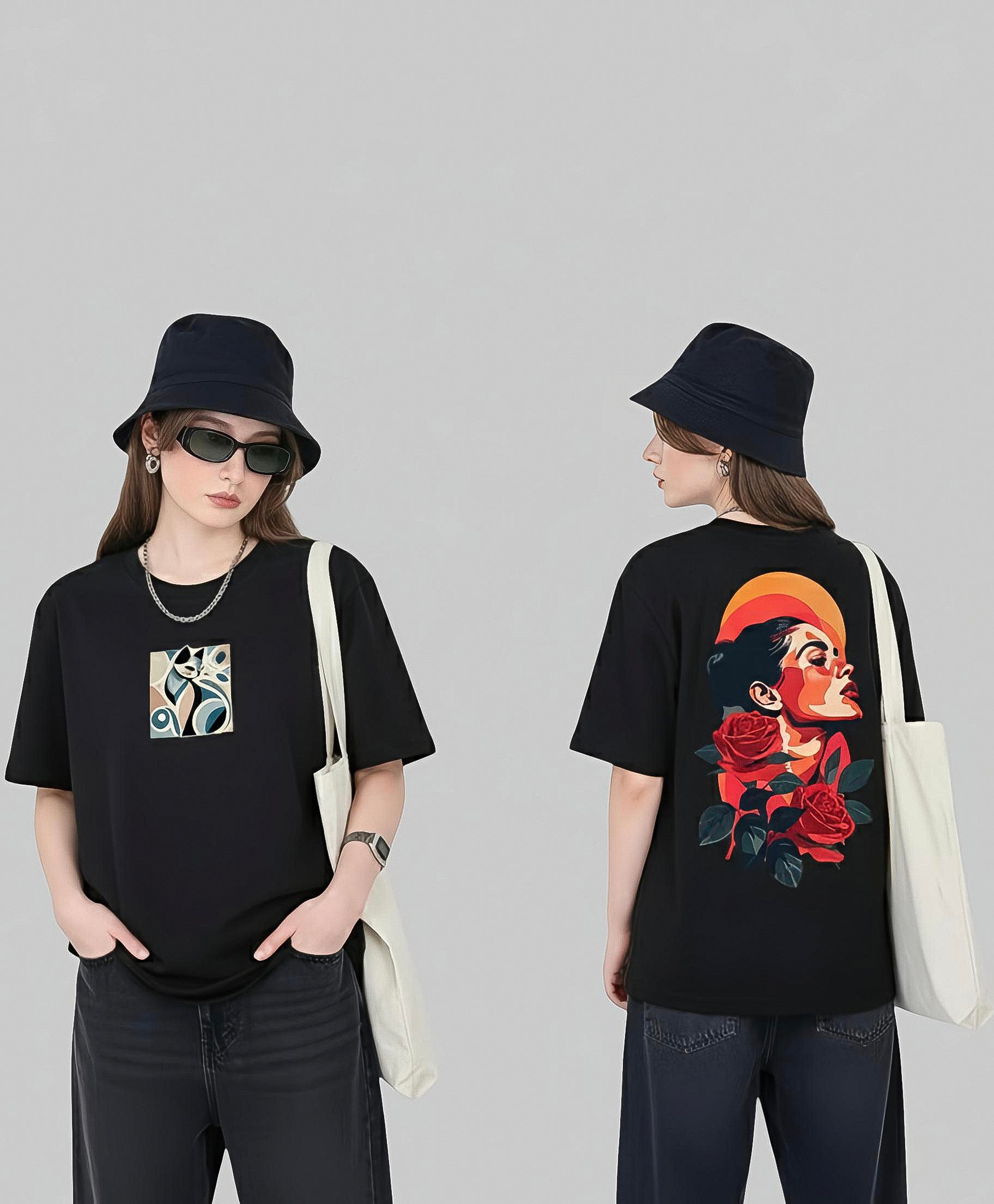 SDCB / Fashion / CAT SUN FACE'                 OVERSIZED TEE