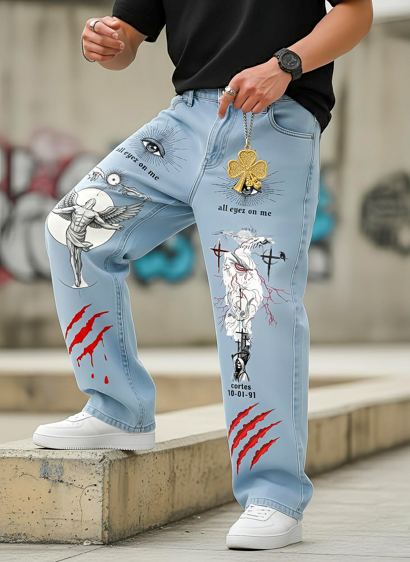 SDCB / Fashion / ART IS NOT A CRIME DESIGNER PRINTED DENIM'
