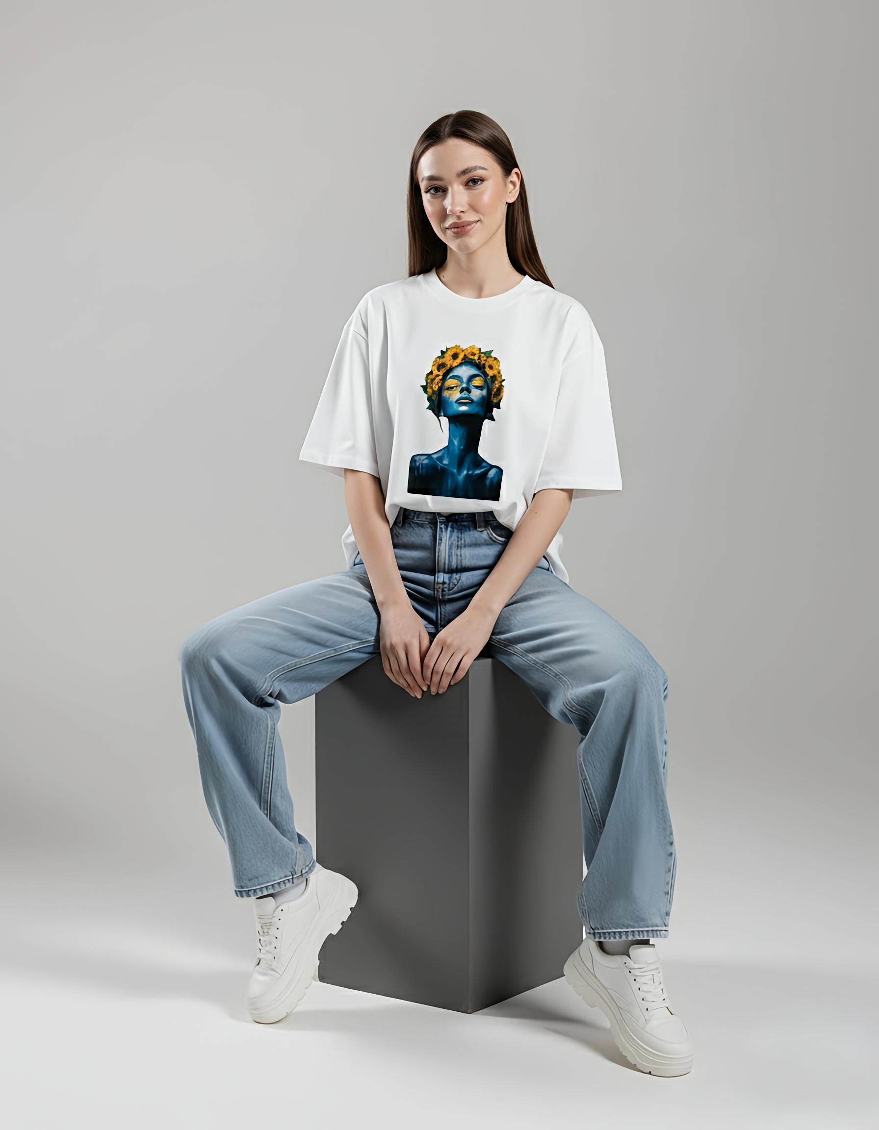 SDCB  /  Fashion   / ANGLE ROSE FACE'  OVERSIZED TEE